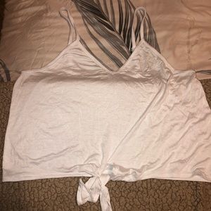 white cropped tank